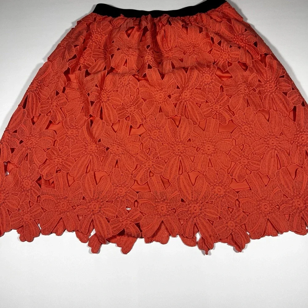 Xhilaration Skirt Size Small Peach/coral Floral Pattern W/ Slip‎ Lining